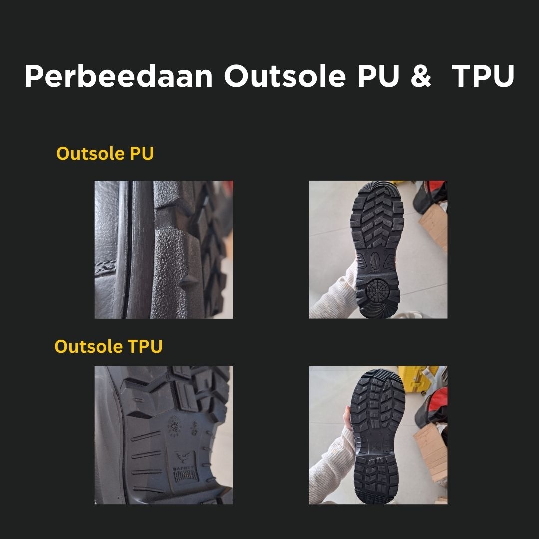 Perbedaan sepatu safety outsole pu dan tpu